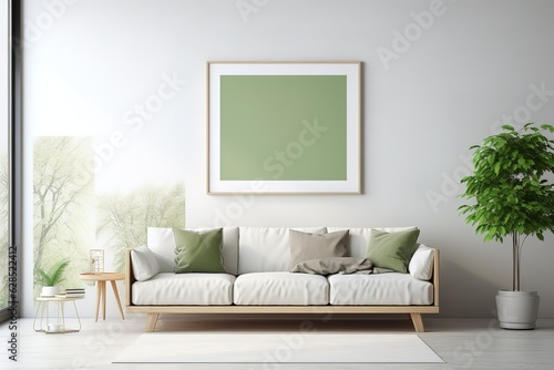 Modern luxury living room   Modern interior living room design   3d rendering of modern living room with white sofa   Panoramic grey living room  Generative AI.