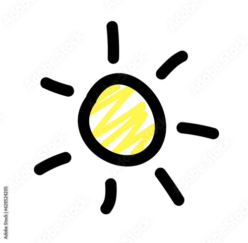 Narysowane słoneczko ilustracja