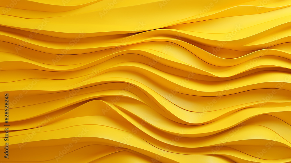 Fototapeta premium bright yellow volumetric lines wall silk stucco.