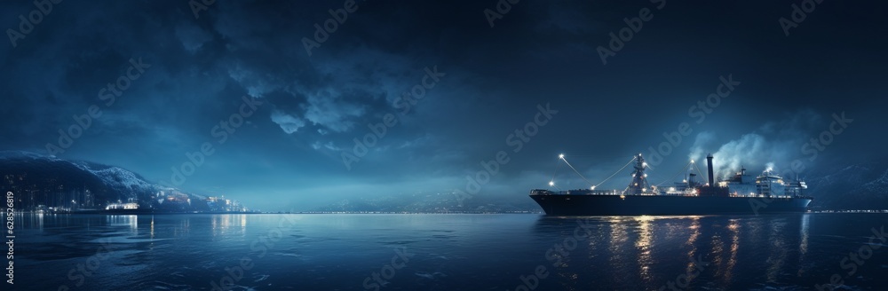 Majestic Ship Sailing on Milky Waters A Captivating Journey of Wonder and Serenity, Generative AI