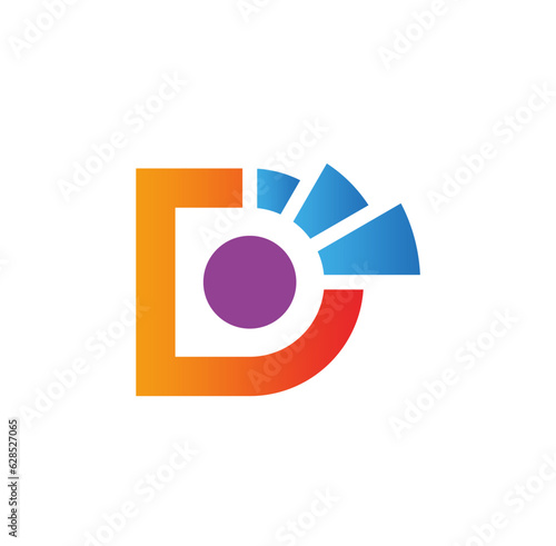 Signal technology d initial logo vector image