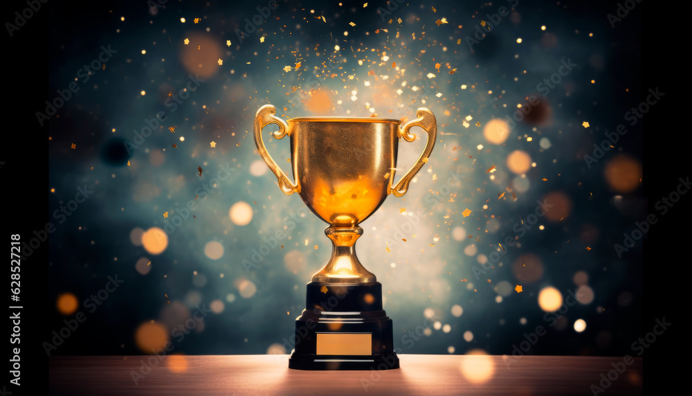 Champion Award gold cup. Banner Champion Award gold cup. Banner