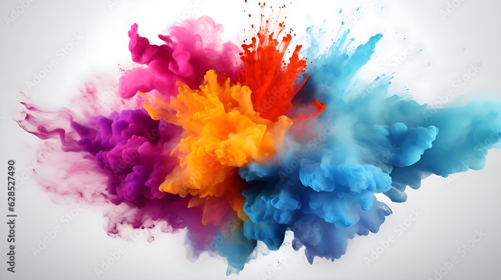 Fototapeta premium splashes of paint for professional design elements with different colors | Generative AI