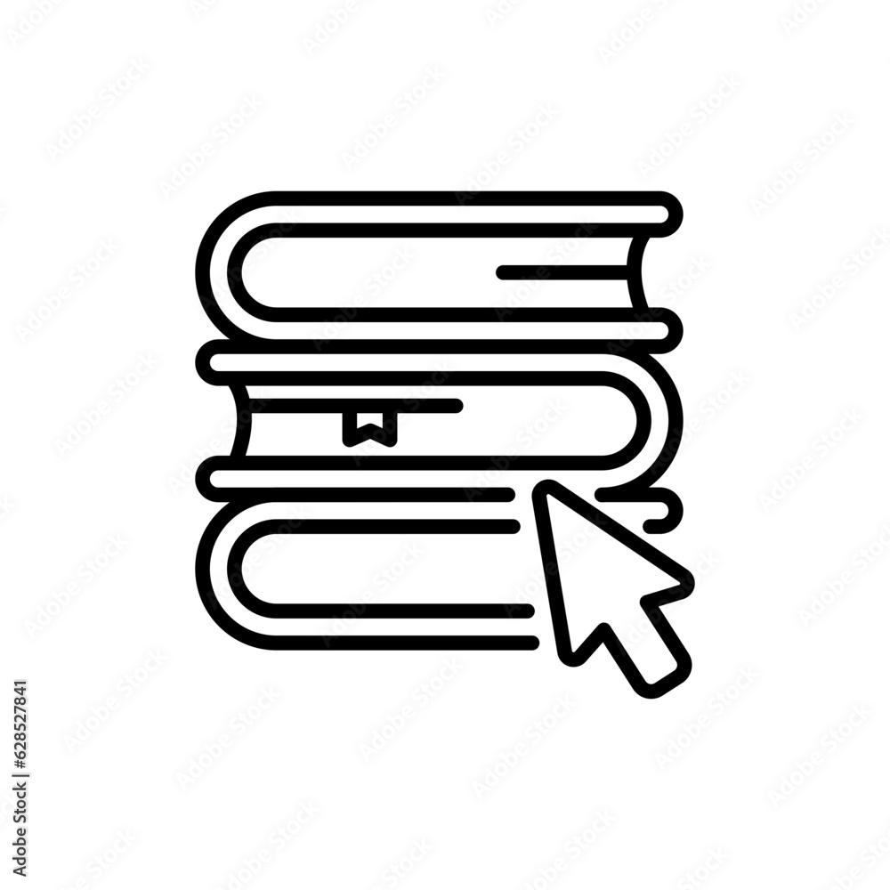online library icon vector in line style online library icon vector in line style