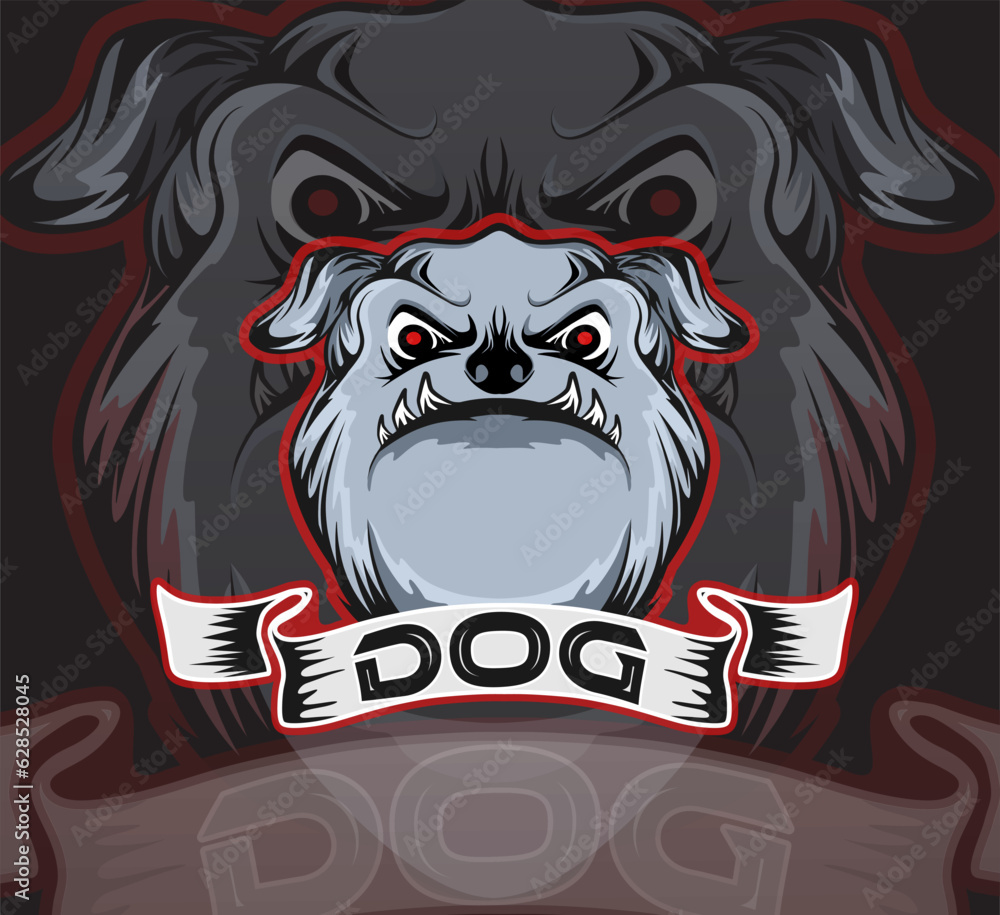 Dog mascot esport illustration logo design