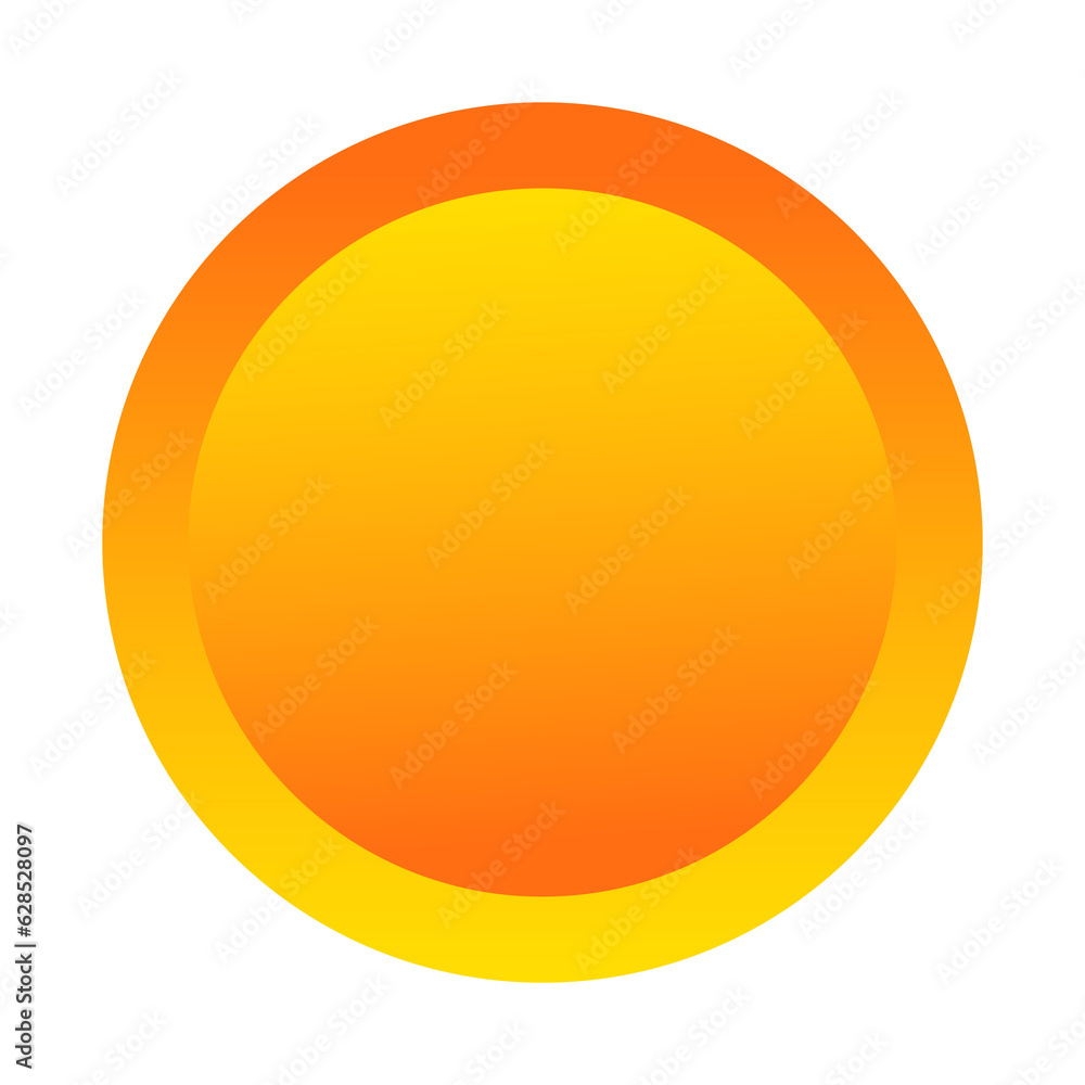 Yellow 3d circle icon background for web or print design element