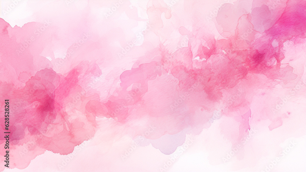 Abstract pink watercolor background.Hand painted watercolor. Generative AI