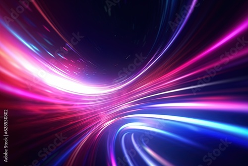 abstract futuristic background with pink blue glowing neon moving high speed wave lines and bokeh lights. Data transfer concept Fantastic wallpaper