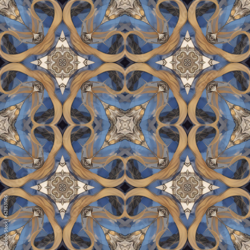 Seamless background pattern   Abstract kaleidoscope fabric design texture