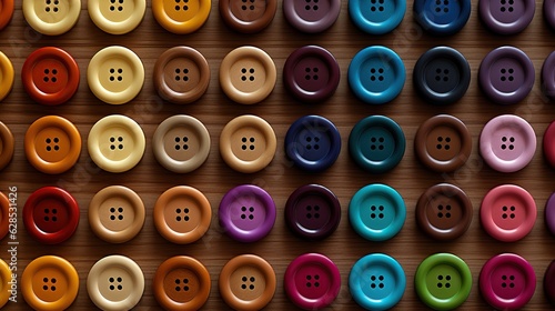 Needleshaped stationery buttons multicolored closeup generative ai