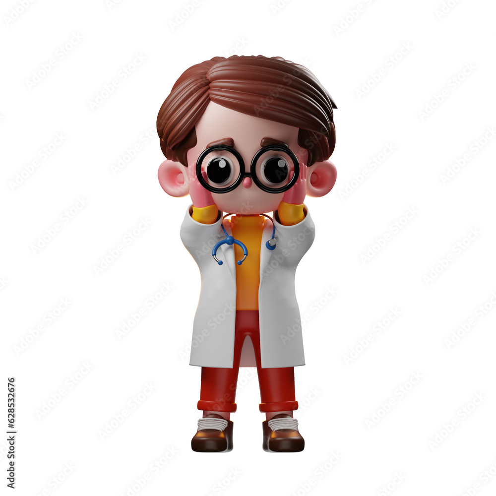 3d Male Doctor Character Having Trouble