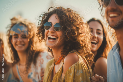 A group of friends enjoying being together, laughing and having fun