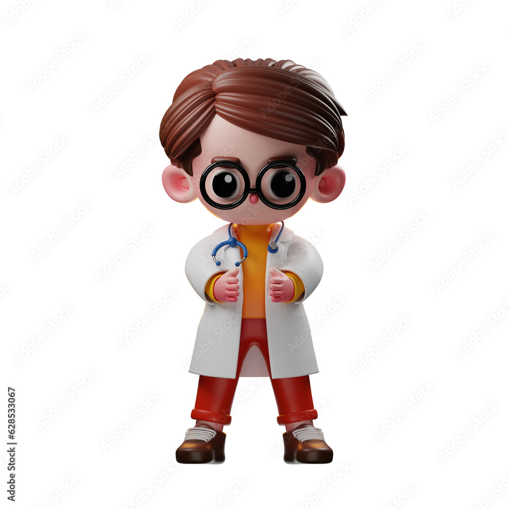 3d Male Doctor Character Holding Something