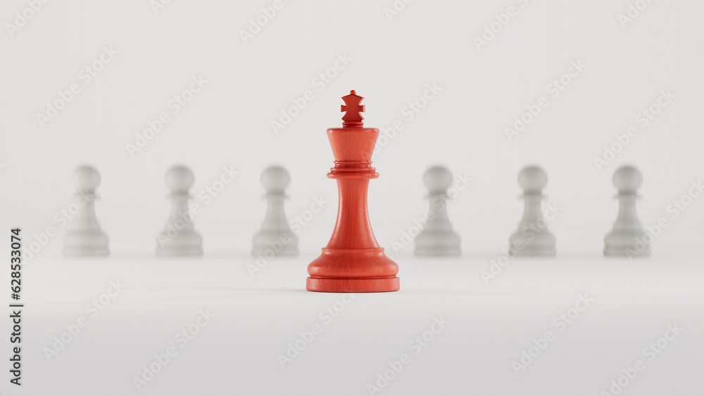 Chess business success, leadership concept.3D rendering on white background.
Chess business success, leadership concept.3D rendering on white background.