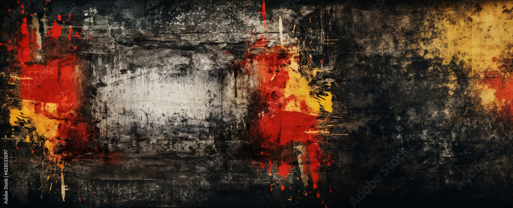 grunge wall texture background. Metropolis Grunge - Background Texture with Vibrant Red, Yellow, Gray and Rust Colors. Grunge hardness - abstract background with rough structure. generative AI, grunge wall texture background. Metropolis Grunge - Background Texture with Vibrant Red, Yellow, Gray and Rust Colors. Grunge hardness - abstract background with rough structure. generative AI,