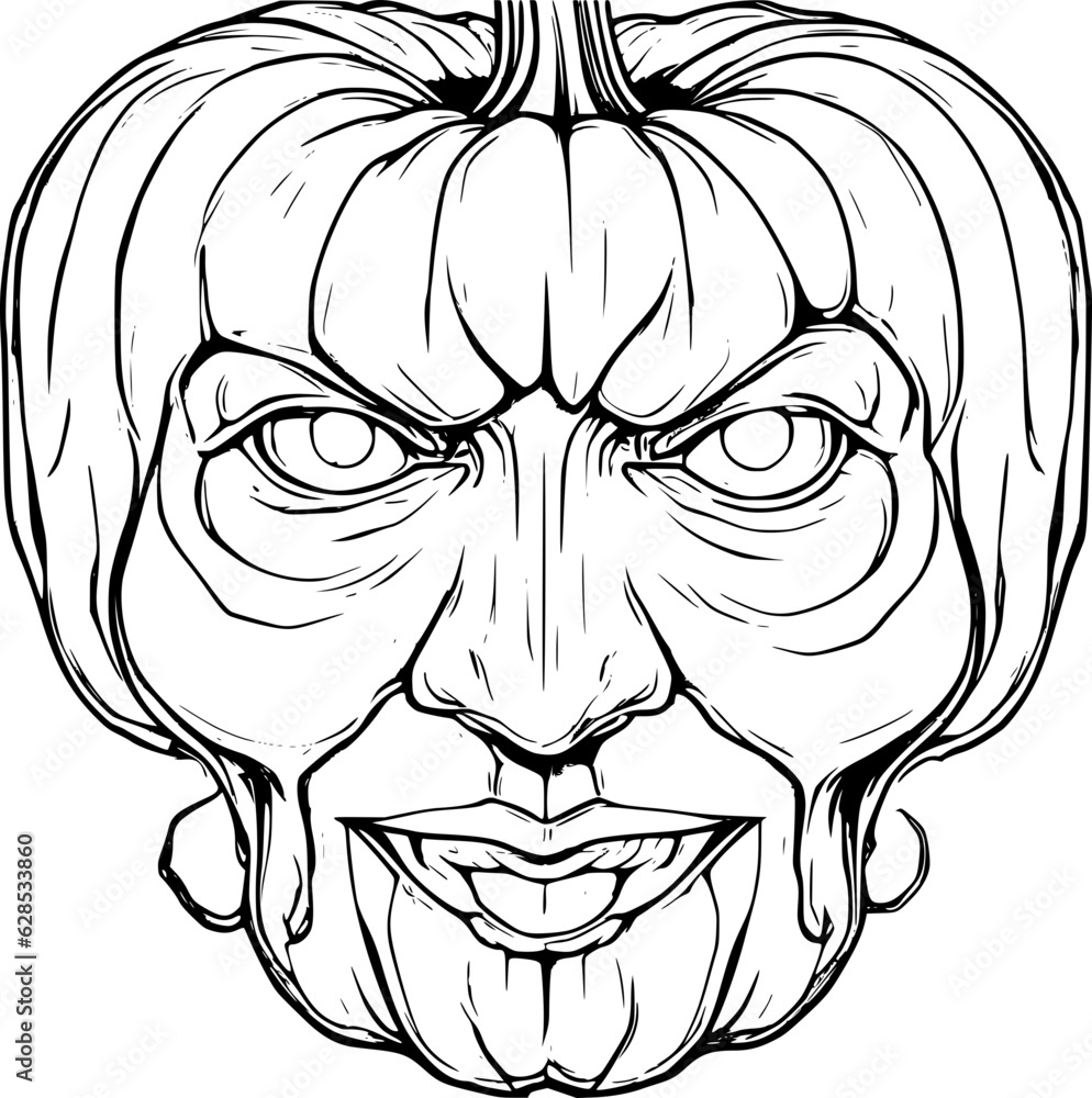 Fototapeta premium halloween pumpkin head