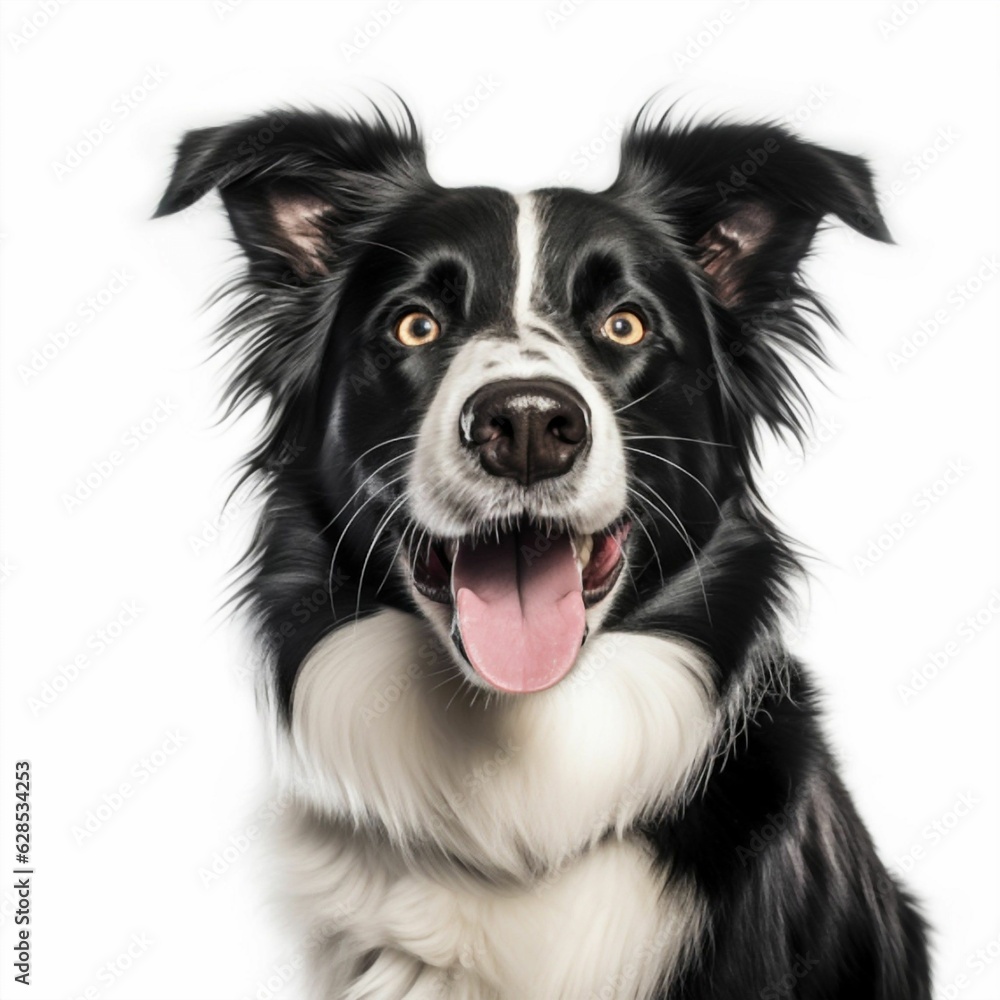 AI generated illustration of a Border Collie on a white background