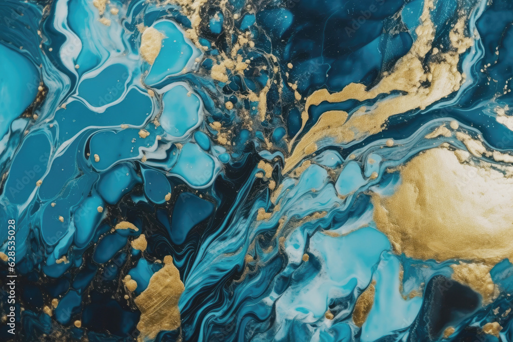 Blue and gold marble stone texture. Abstract luxury texture may used as background. Generative AI Blue and gold marble stone texture. Abstract luxury texture may used as background. Generative AI