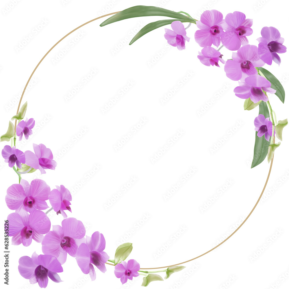 frame of orchid flowers