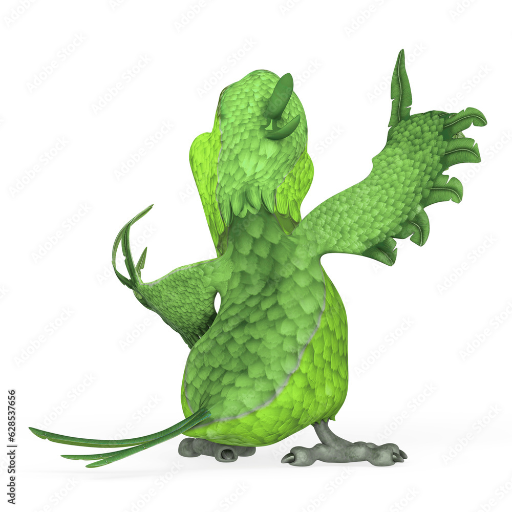 cartoon parrot is acting like a star rear view cartoon parrot is acting like a star rear view