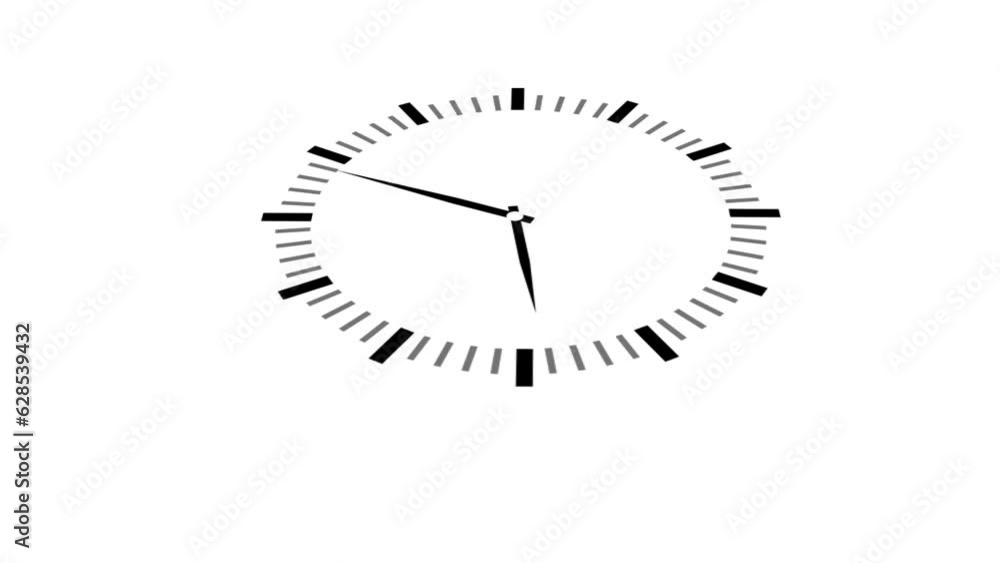 Time lapse modern clock icon animated with drop shadow. first spinning clocks hand.s_07 Time lapse modern clock icon animated with drop shadow. first spinning clocks hand.s_07