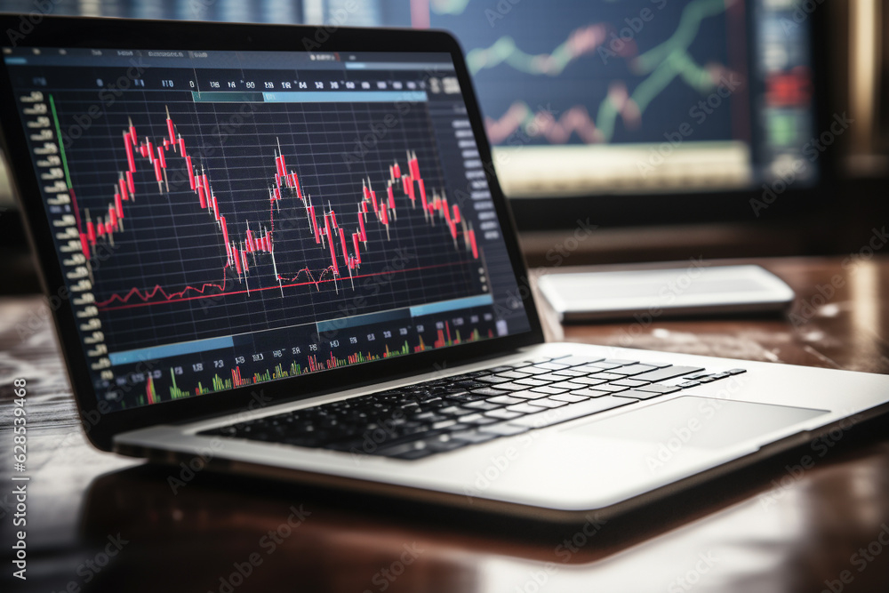 Crisis and recession concept, stock markets down. Generative AI Crisis and recession concept, stock markets down. Generative AI