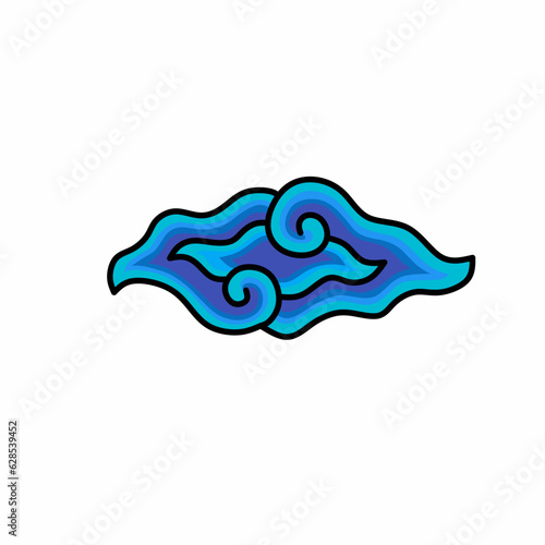 blue clouds with Indonesian batik motifs that look beautiful with color combinations