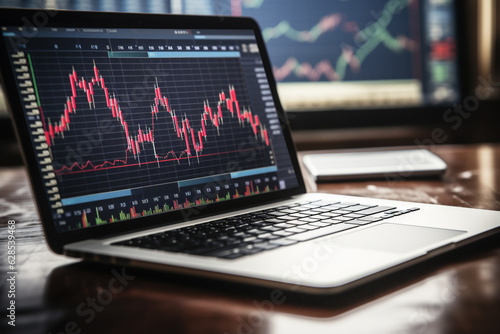 Crisis and recession concept, stock markets down. Generative AI