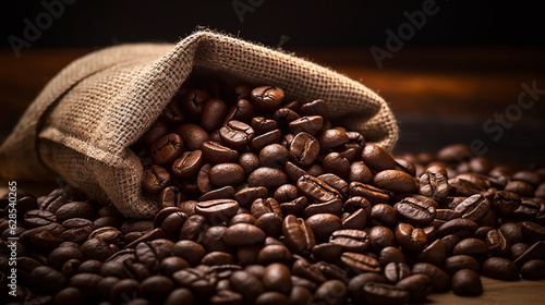 Coffee Beans pouring out of a Burlap Sack © Mystikal Forest