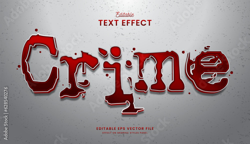 decorative red blood crime editable text effect vector design