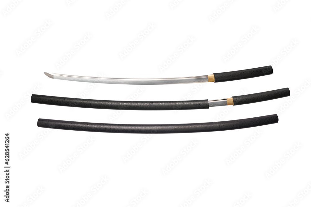 japan katana sword on white background. japan katana sword on white background.