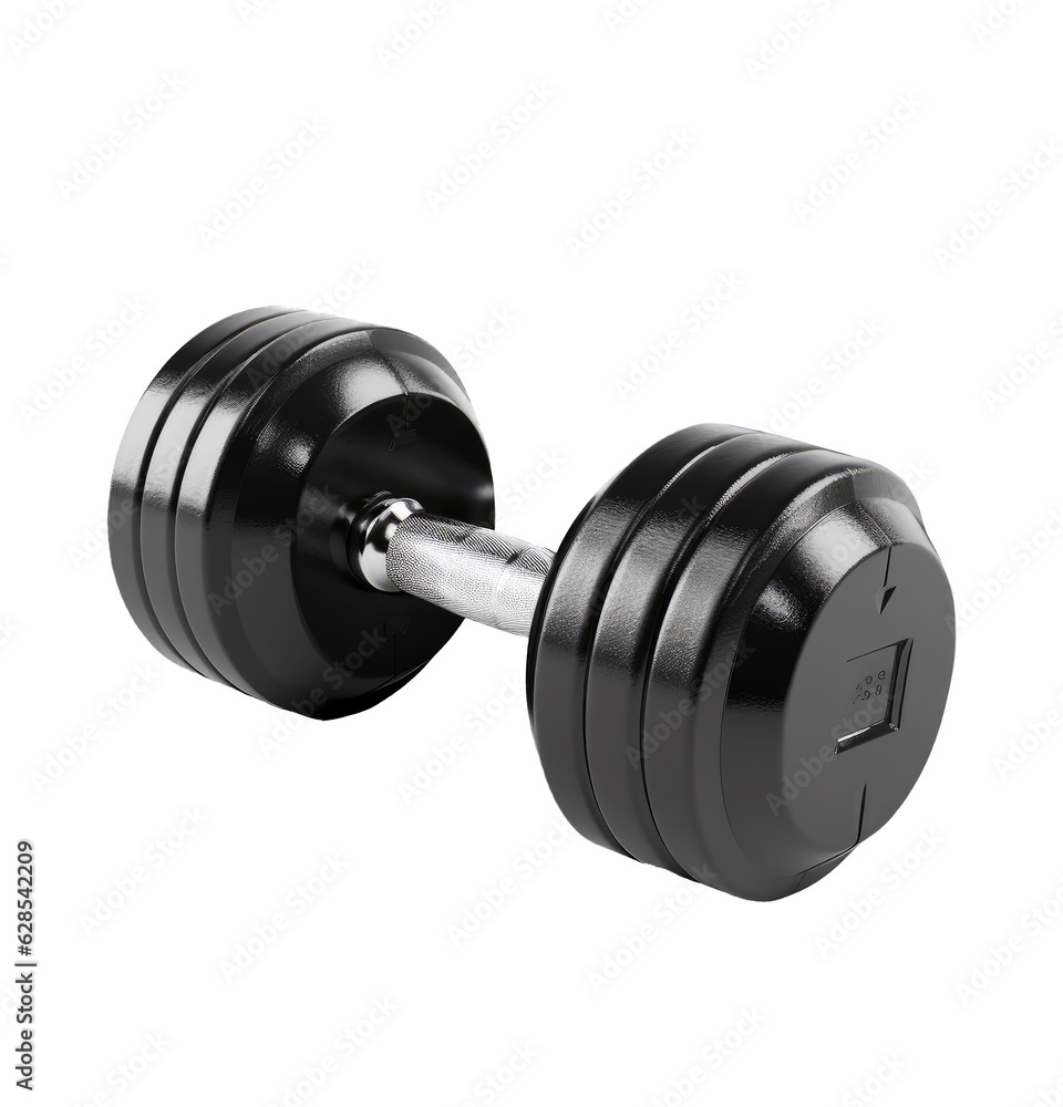 Isolated black gym dumbbells on a cutout PNG transparent background Isolated black gym dumbbells on a cutout PNG transparent background