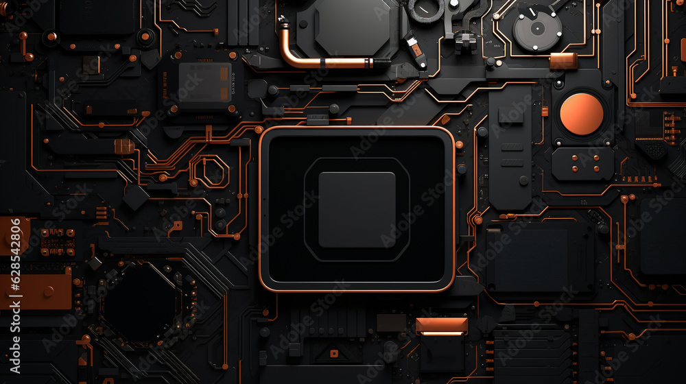 Futuristic Glowing Motherboard - AI and Machine Learning Concept Futuristic Glowing Motherboard - AI and Machine Learning Concept