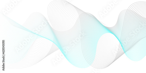 Abstract blue blend wave lines and technology background. Modern white and blue flowing wave lines and glowing moving lines. Futuristic technology and sound wave lines background.