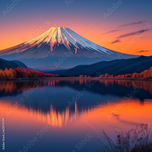 mountain at sunset © Designosean