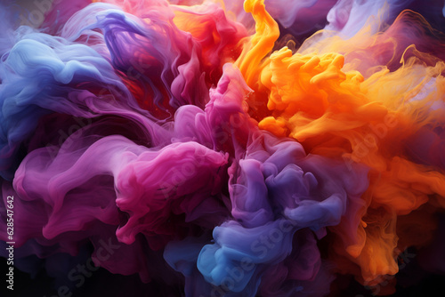 Artistic freeze frame: Abstract smoke's dynamic explosion captured. Generative AI