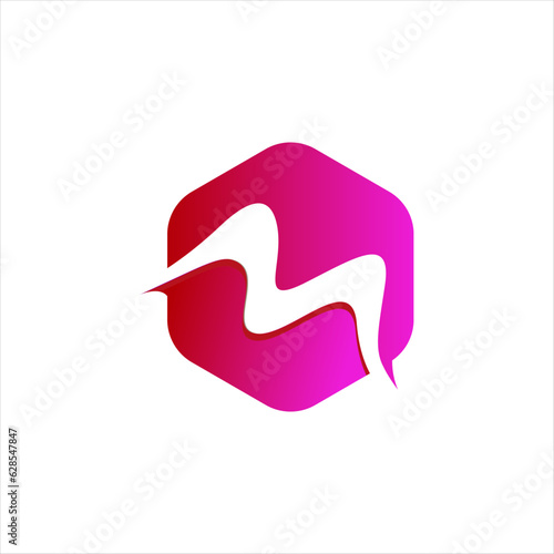 M gradiant logo icon vector illustration