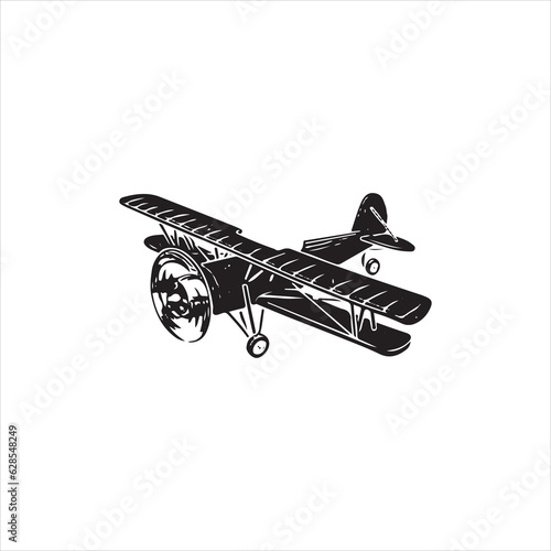 vintage helicopter logo illustration