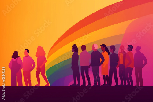 celebration flag homosexual freedom group parade community concept pride rainbow. Generative AI.