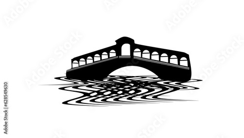 Canvastavla Rialto Bridge silhouette