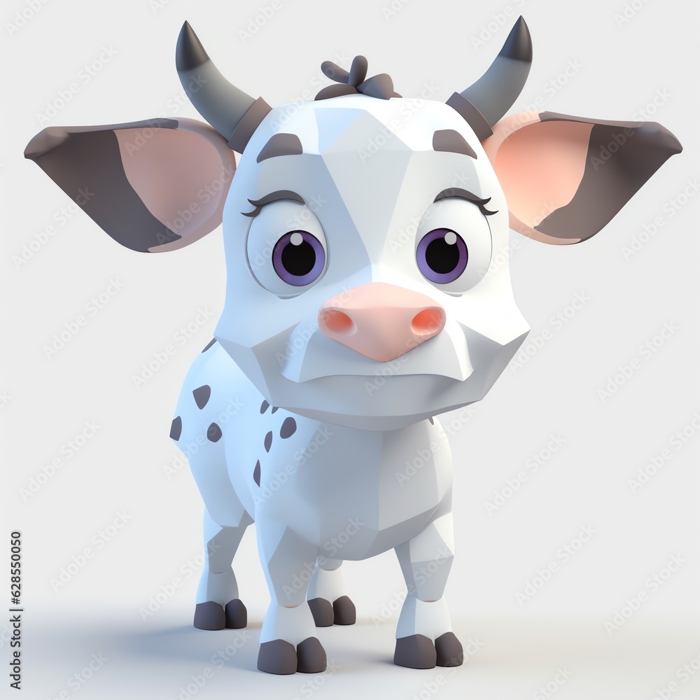 a cartoon cow with horns