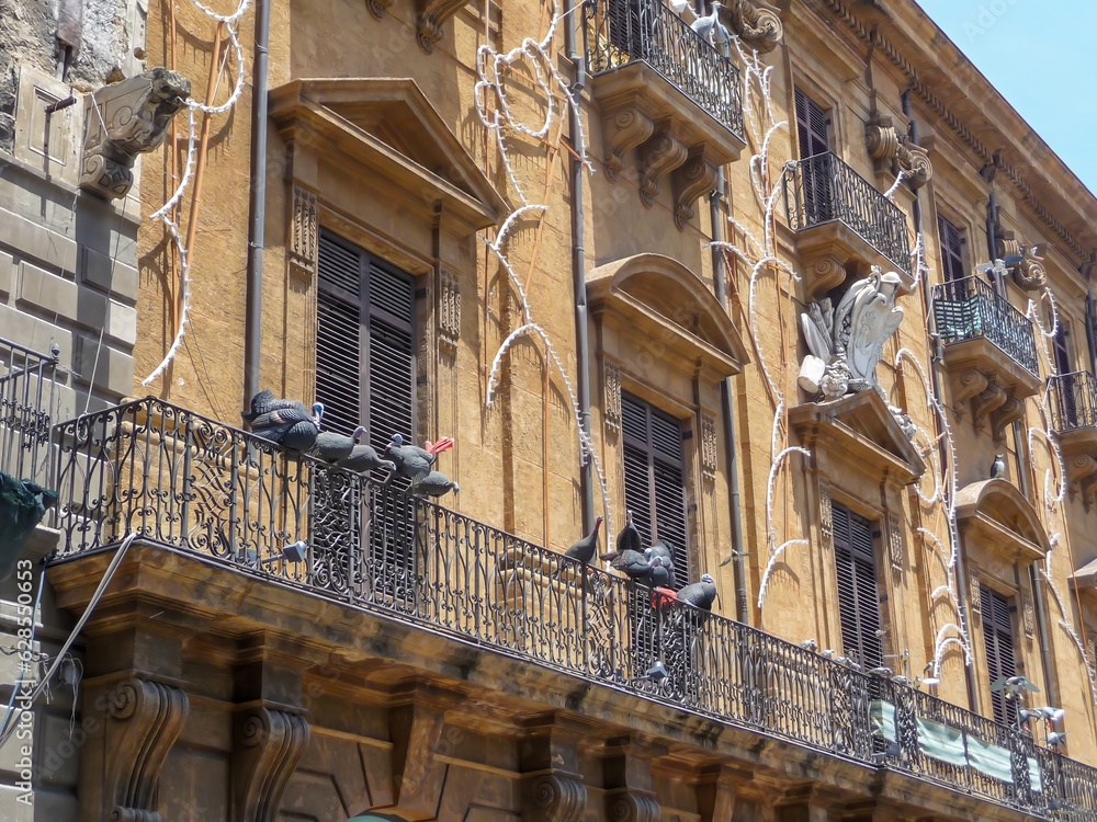 facade of the building in Palermo