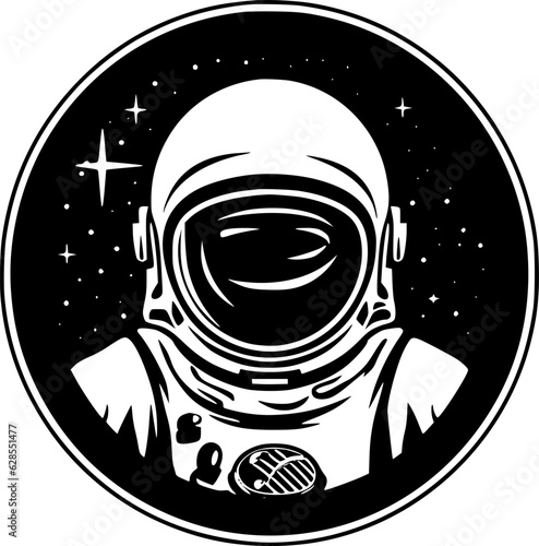 Astronaut - Black and White Isolated Icon - Vector illustration
