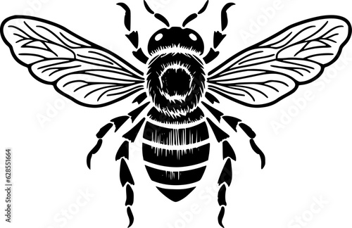 Bee - Minimalist and Flat Logo - Vector illustration