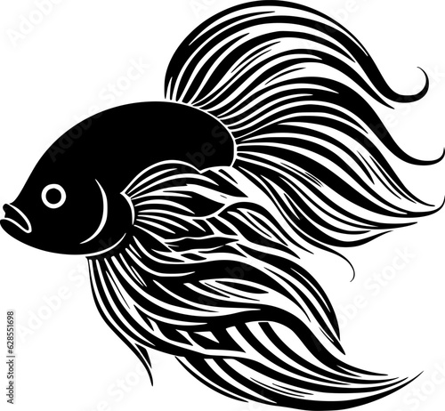 Beta Fish - Minimalist and Flat Logo - Vector illustration