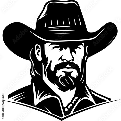Cowboy | Black and White Vector illustration
