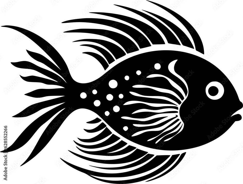 Fish | Black and White Vector illustration Fish | Black and White Vector illustration