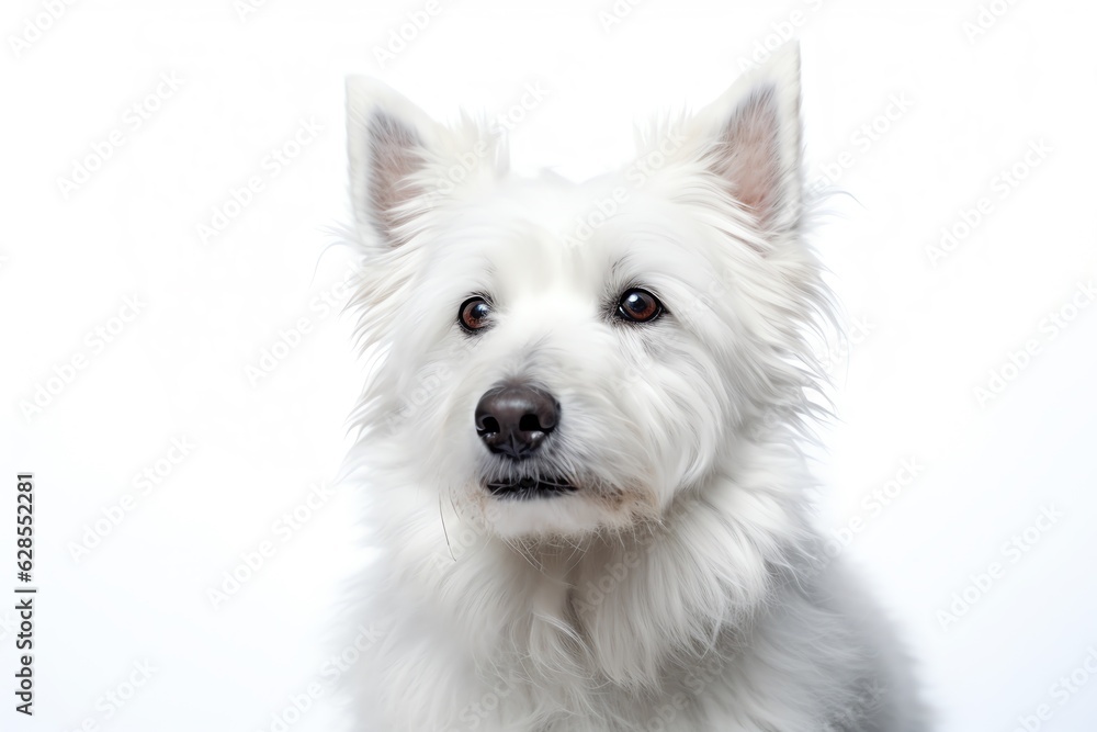 a white dog with long hair
