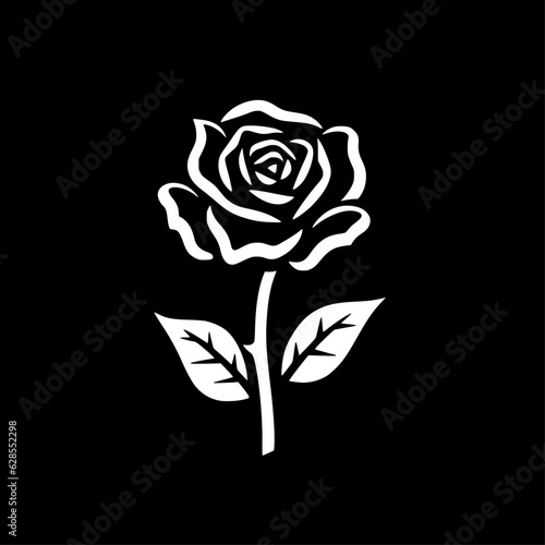 Flower - Black and White Isolated Icon - Vector illustration