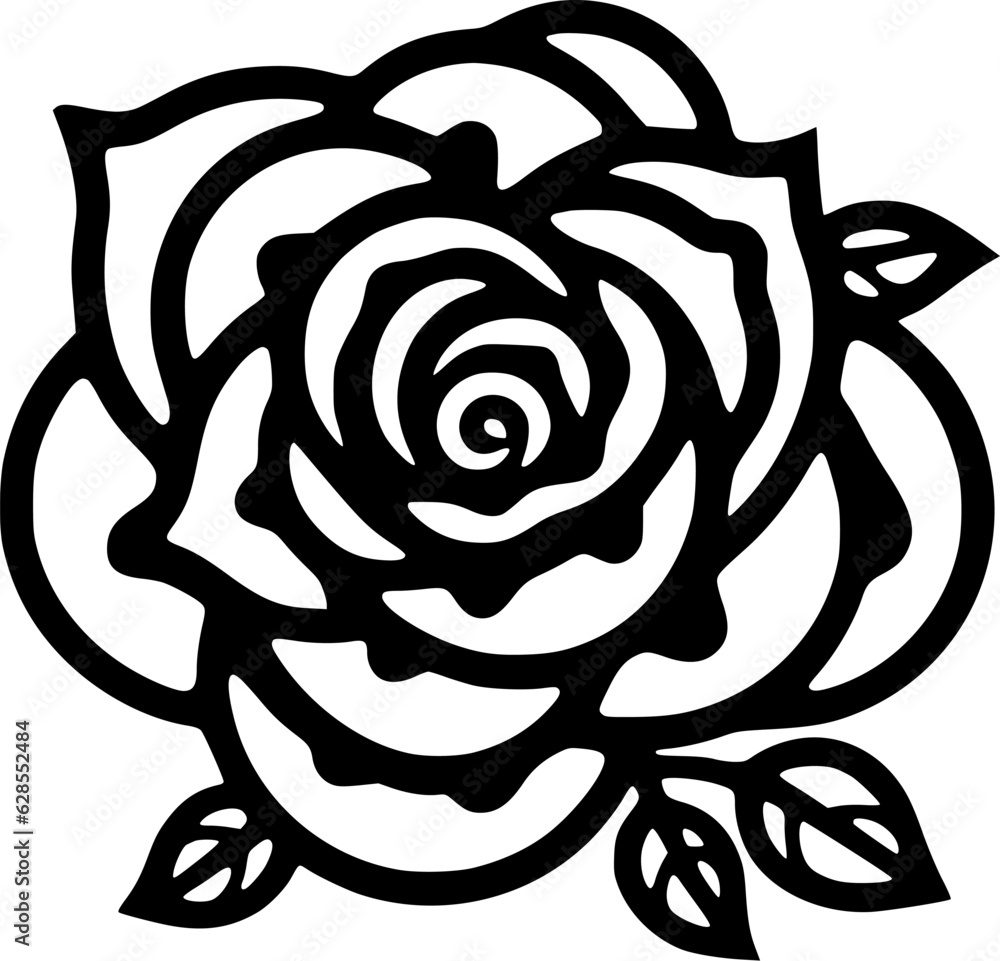 Flower | Black and White Vector illustration Flower | Black and White Vector illustration